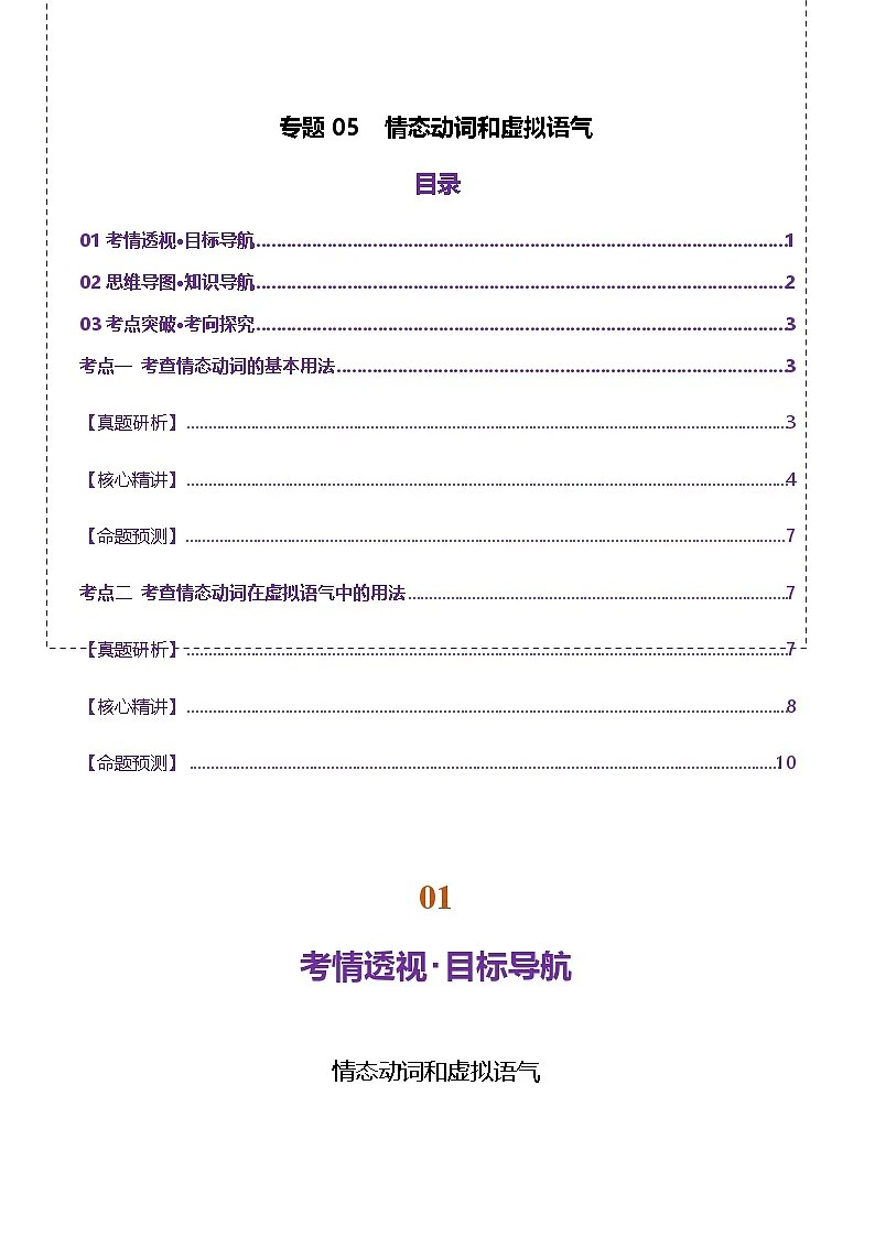 高考英语二轮-情态动词和虚拟语气(讲义)(教师版)第1页