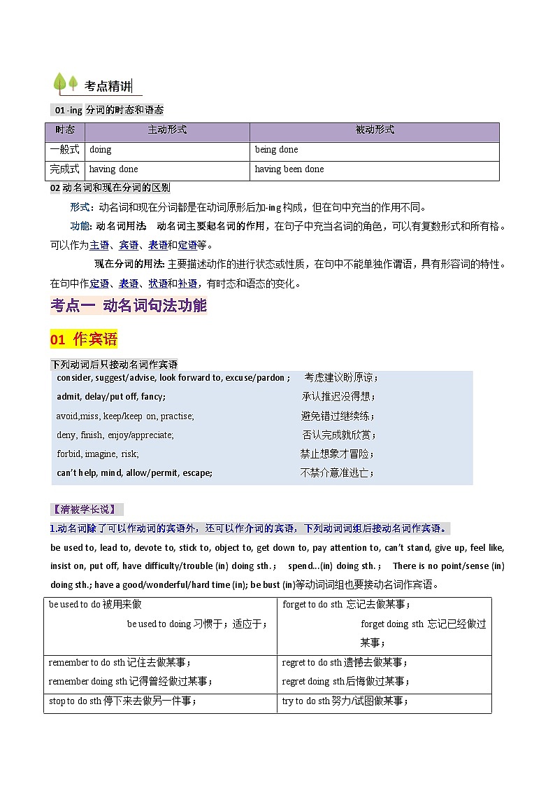高考英语一轮讲义-高考高频考点非谓语动词-ving(教师版)第3页