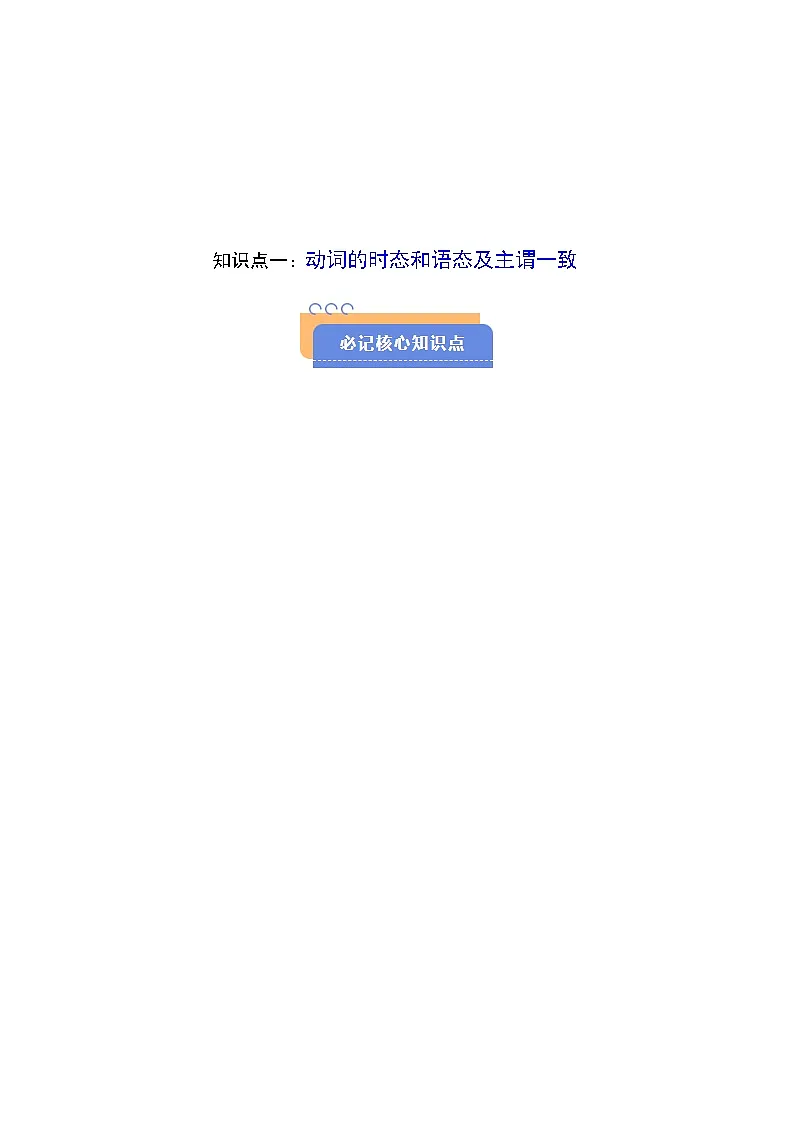 高考英语二轮-动词的时态和语态(思维导图+高频考点+必备知识+模拟新题+押题预测)(教师版)第2页