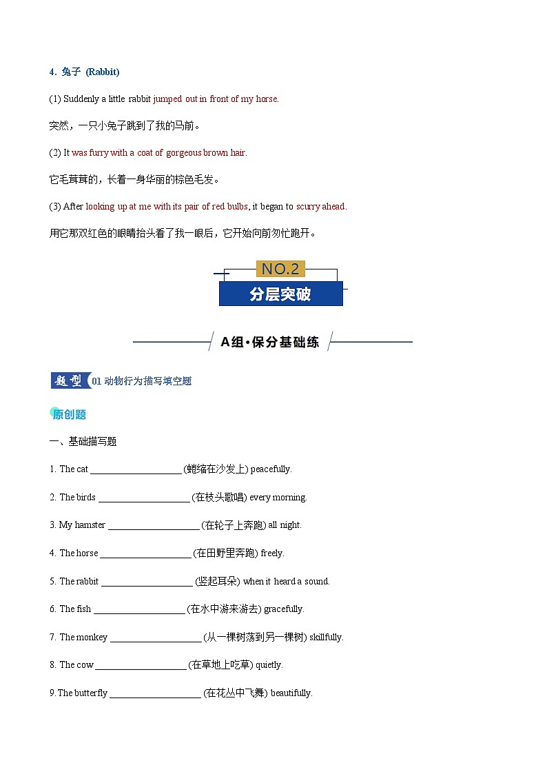 高考英语二轮-微技能之动物描写(专项专练)(全国通用)(教师版)第3页