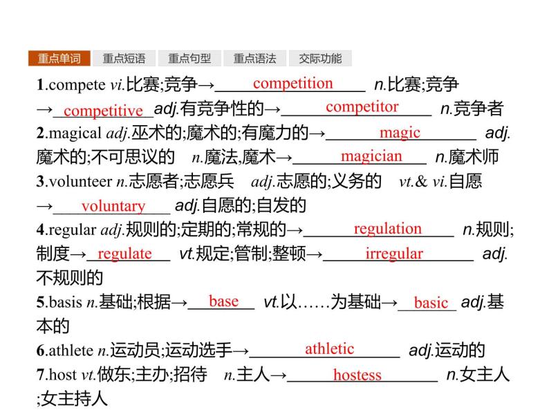 人教版高中英语必修二课件：Unit 2 单元重点小结02