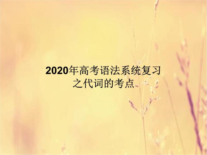 2020高考英语语法复习课件：代词01