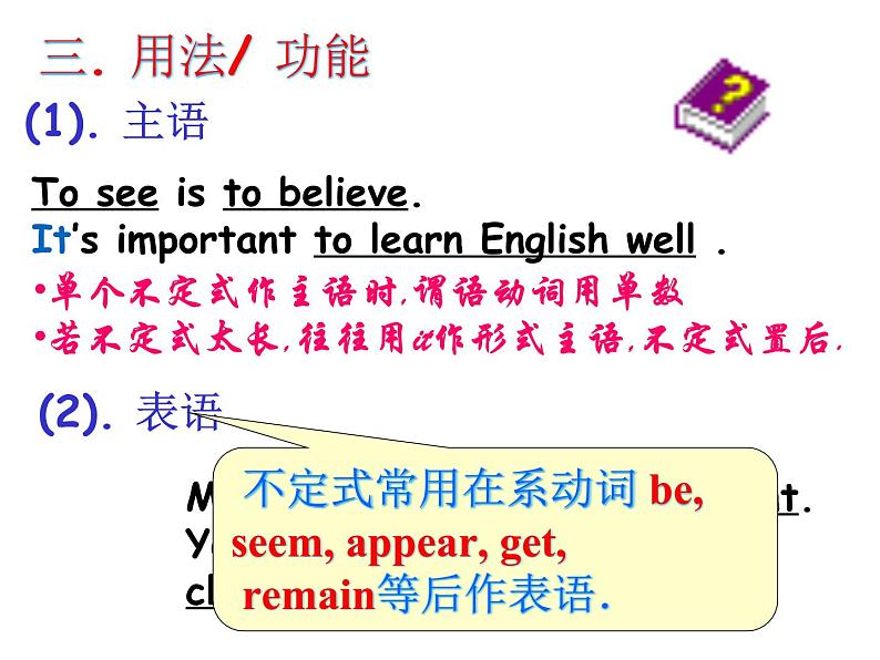 高中英语语法课件——动词不定式的用法05