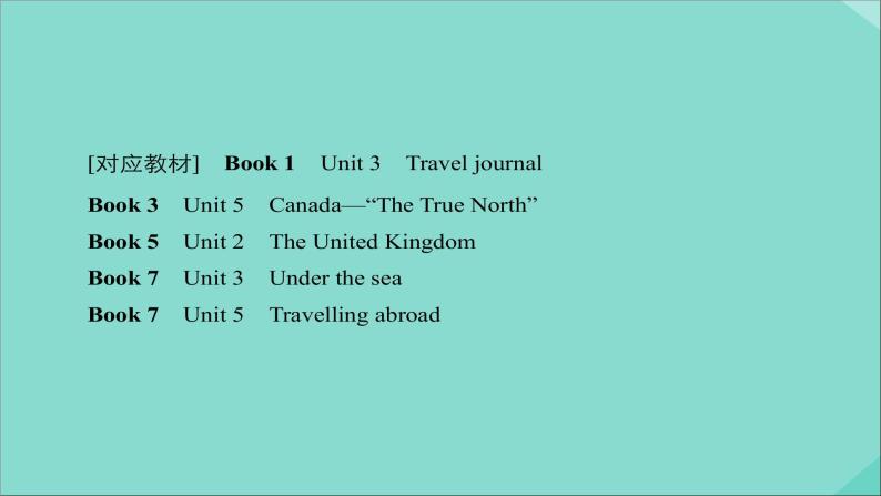 （全国统考）2021高考英语一轮复习第1编话题七Book1Unit3Traveljournal课件02