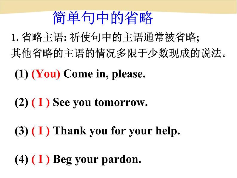 高考英语语法一轮复习 省略句(共42张PPT)05