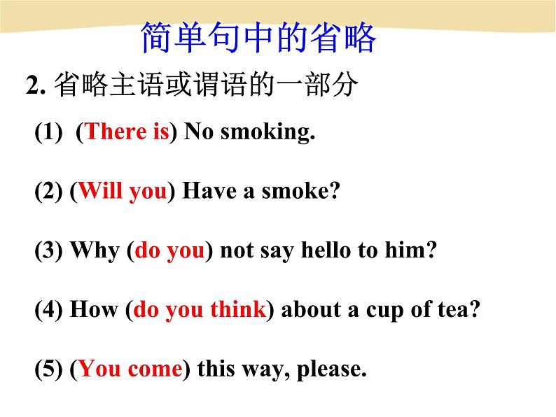 高考英语语法一轮复习 省略句(共42张PPT)06