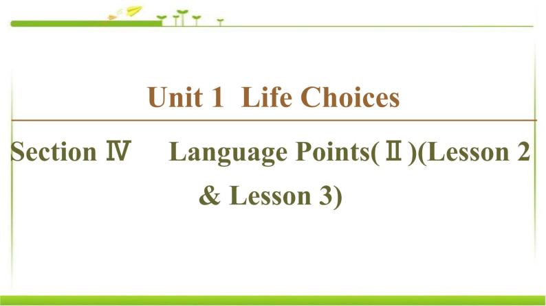 必修第一册课件：Unit 1 Section Ⅳ Language Points（Ⅱ）（Lesson 2 & Lesson 3）01