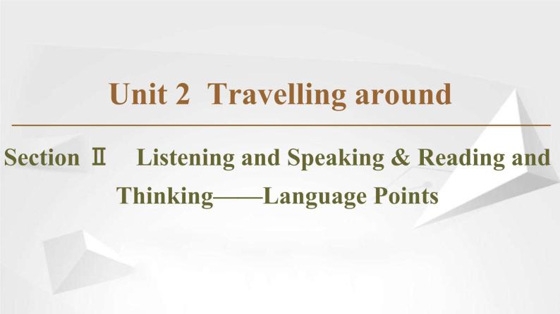 （新）人教版高中英语必修第一册课件课件：Unit 2 Section Ⅱ Listening and Speaking & Reading and Thinking——Language Points01