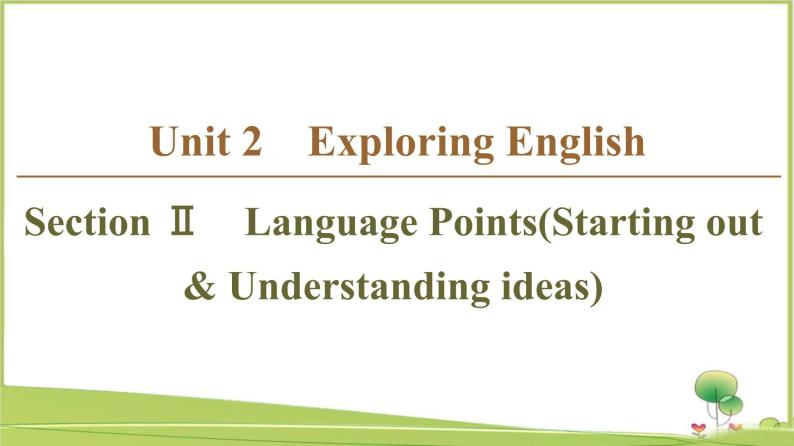 （新）外研版英语必修第一册课件：Unit 2 Section Ⅱ　Language Points（Starting out & Understanding ideas）01