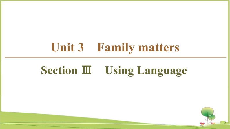 （新）外研版英语必修第一册课件：Unit 3 Section Ⅲ　Using Language01