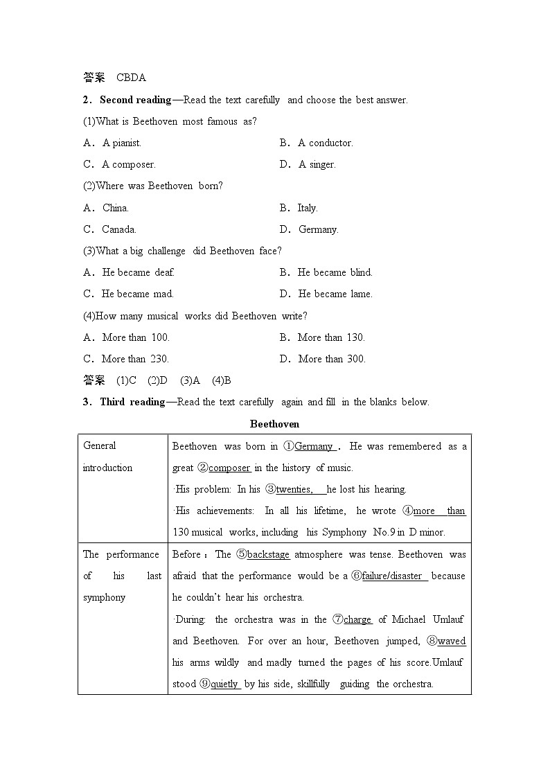 北師大(2019)版英語(yǔ)必修第三冊(cè)學(xué)案：Unit 7 Art Section Ⅳ Lesson 3（含答案）第2頁(yè)