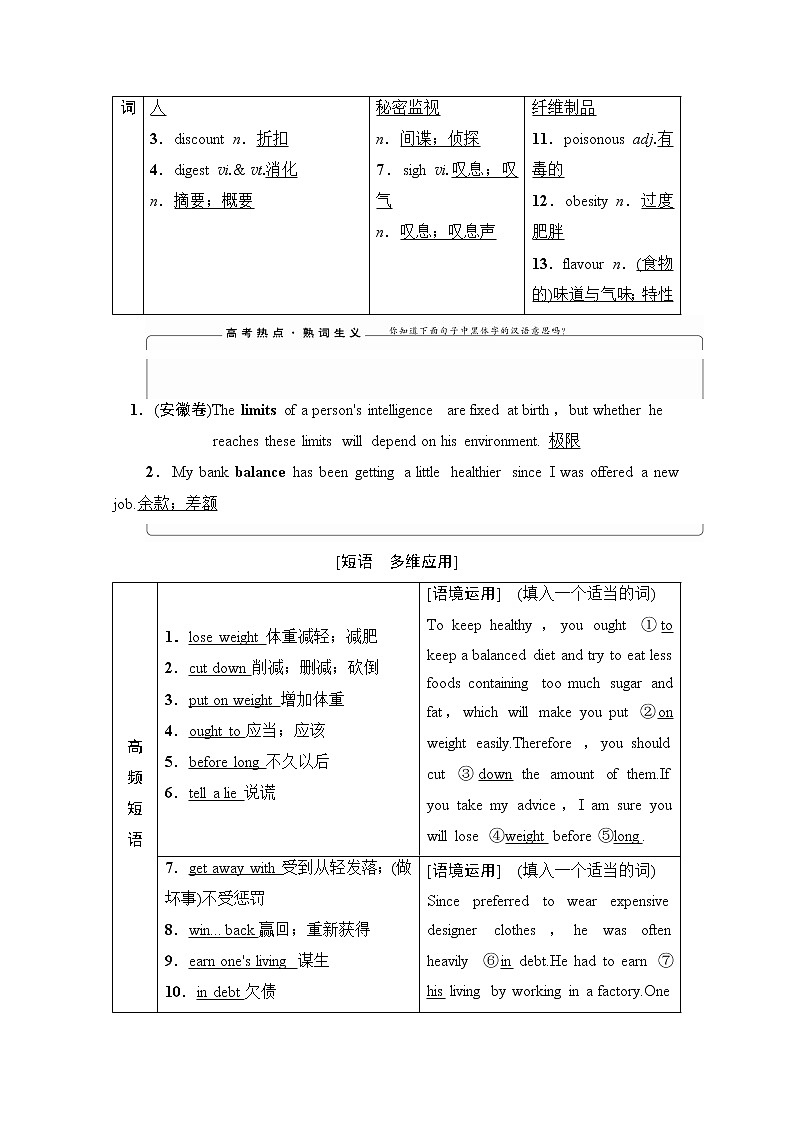 2021高三英语人教版一轮教师用书:必修3Unit2Healthyeating第3页