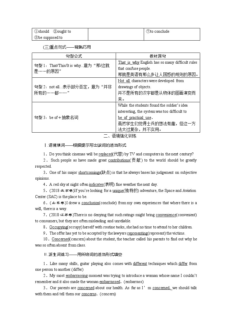 2021版高考英语(译林版)一轮复习基础考点聚焦学案:必修3Unit2 Language03