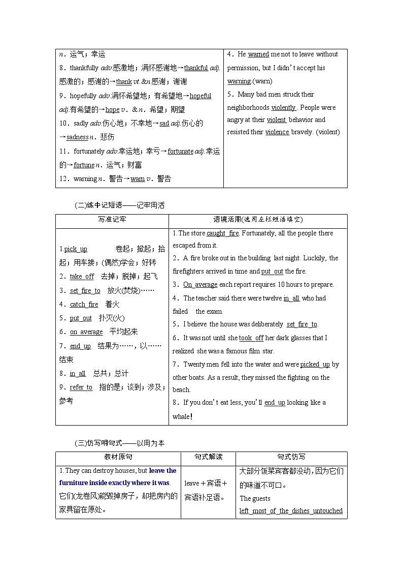 2020高考英语新增分方案大一轮复习外研新课改省份专用讲义:必修三Module3TheViolenceofNature02
