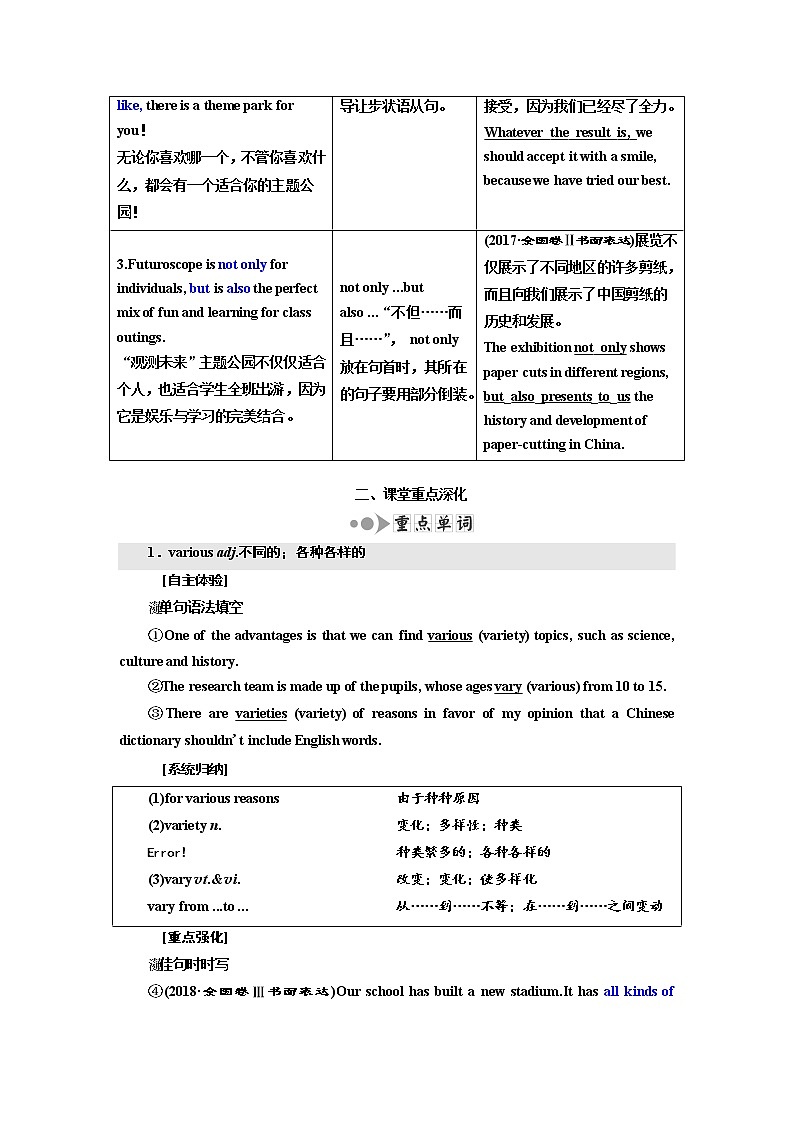 2020高考英语新增分方案大一轮人教新课改省份专用讲义:必修4Unit5Themeparks03