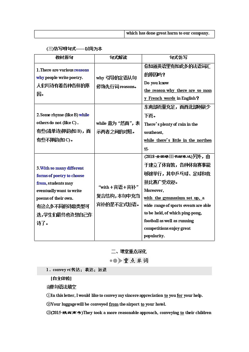2020高考英语新增分方案大一轮人教新课改省份专用讲义:选修6Unit2Poems03