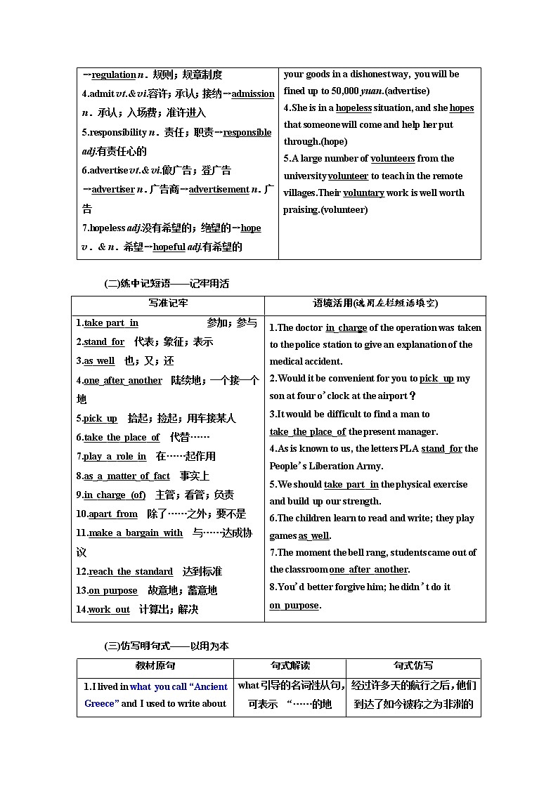2020版高考英语新创新一轮复习人教全国版讲义:必修2Unit2TheOlympicGames02