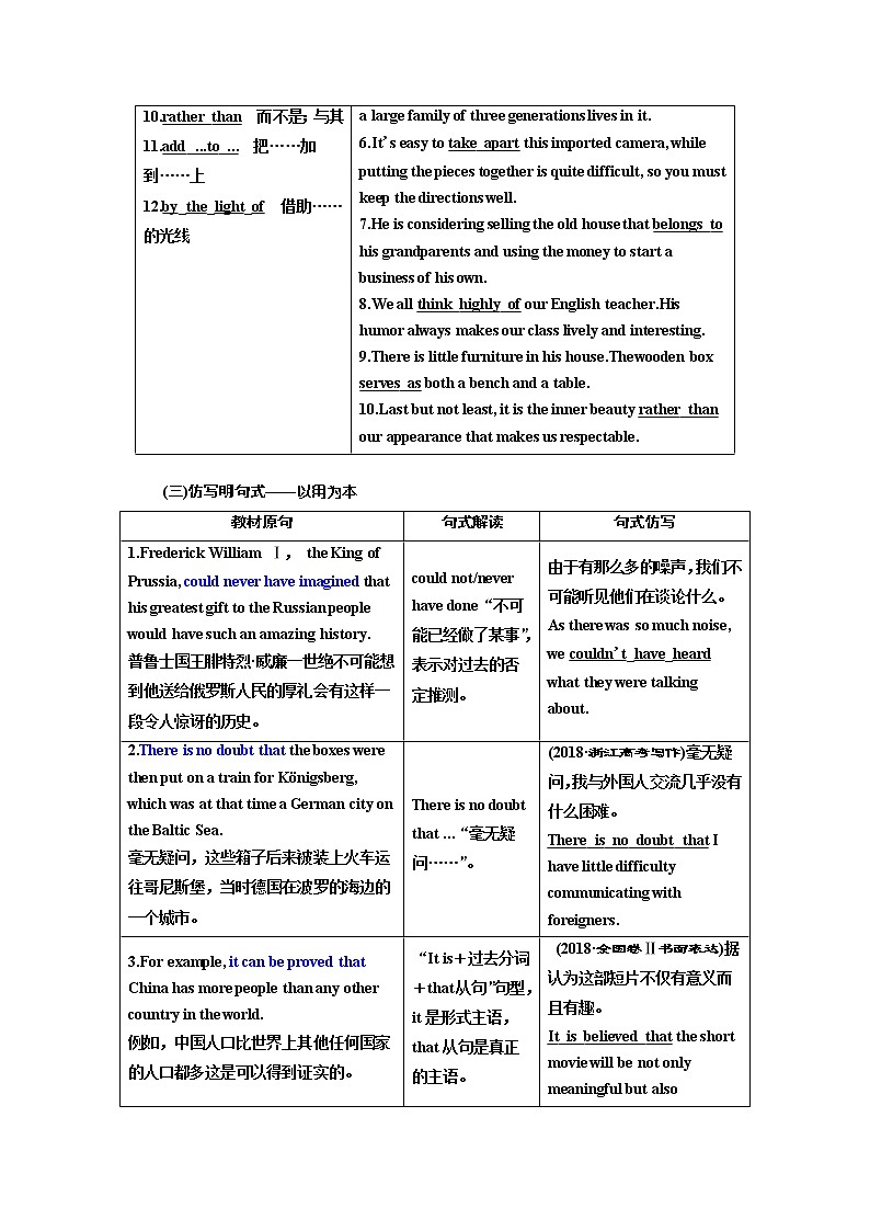 2020版高考英语新创新一轮复习人教全国版讲义:必修2Unit1Culturalrelics03