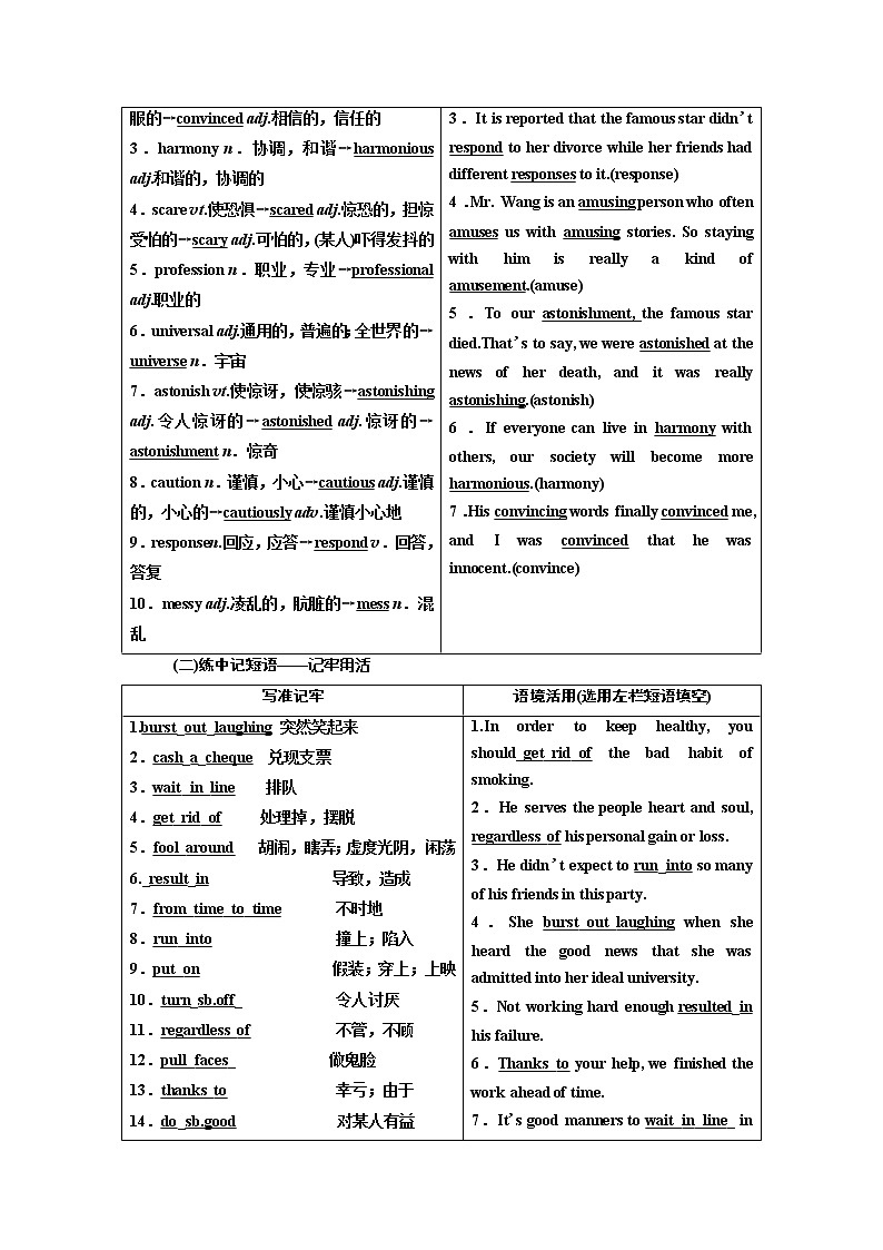 2020版高考新创新一轮复习英语北师大版学案:选修6Unit17Laughter02