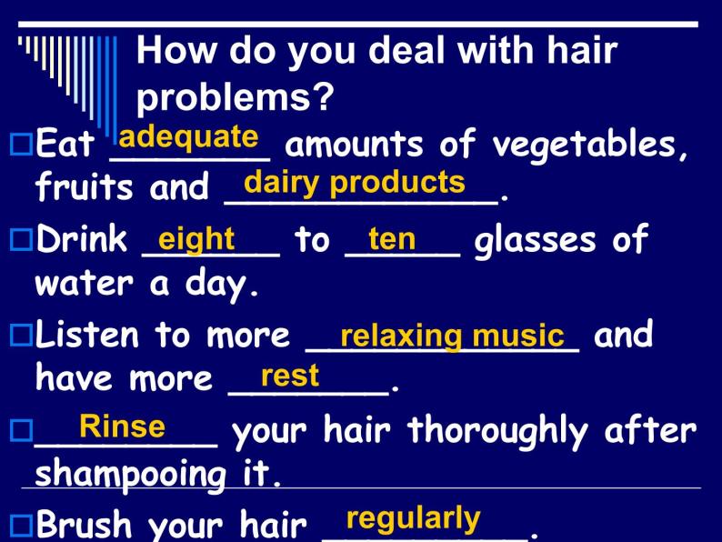 牛津上海英語高一第一學期Unit 2 Being happy with your hair(共21張PPT)07