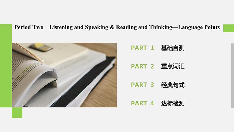 Welcome Unit Period Two Listening and Speaking & Reading and Thinking—Language Points 课件02