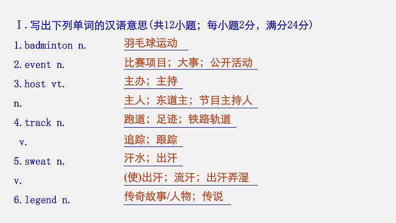 Unit 3 Sports and fitness Period Two Listening and Speaking & Reading and Thinking—Language Points精品课件04