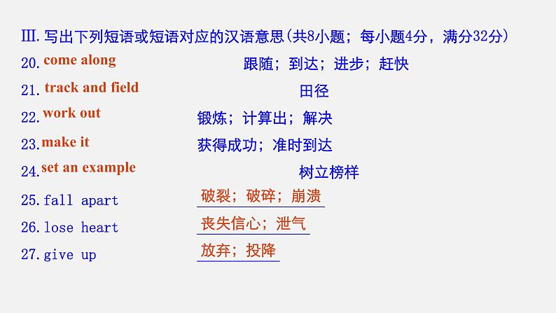 Unit 3 Sports and fitness Period Two Listening and Speaking & Reading and Thinking—Language Points精品课件08