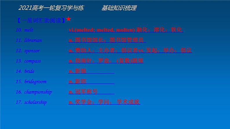选修6 Unit2 Poems(核心素养精讲课件)-2021年高考英语一轮复习学与练06