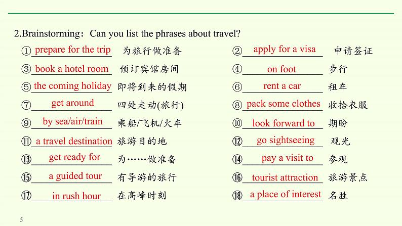 Unit 2 Travelling around Listening and Talking 课件05