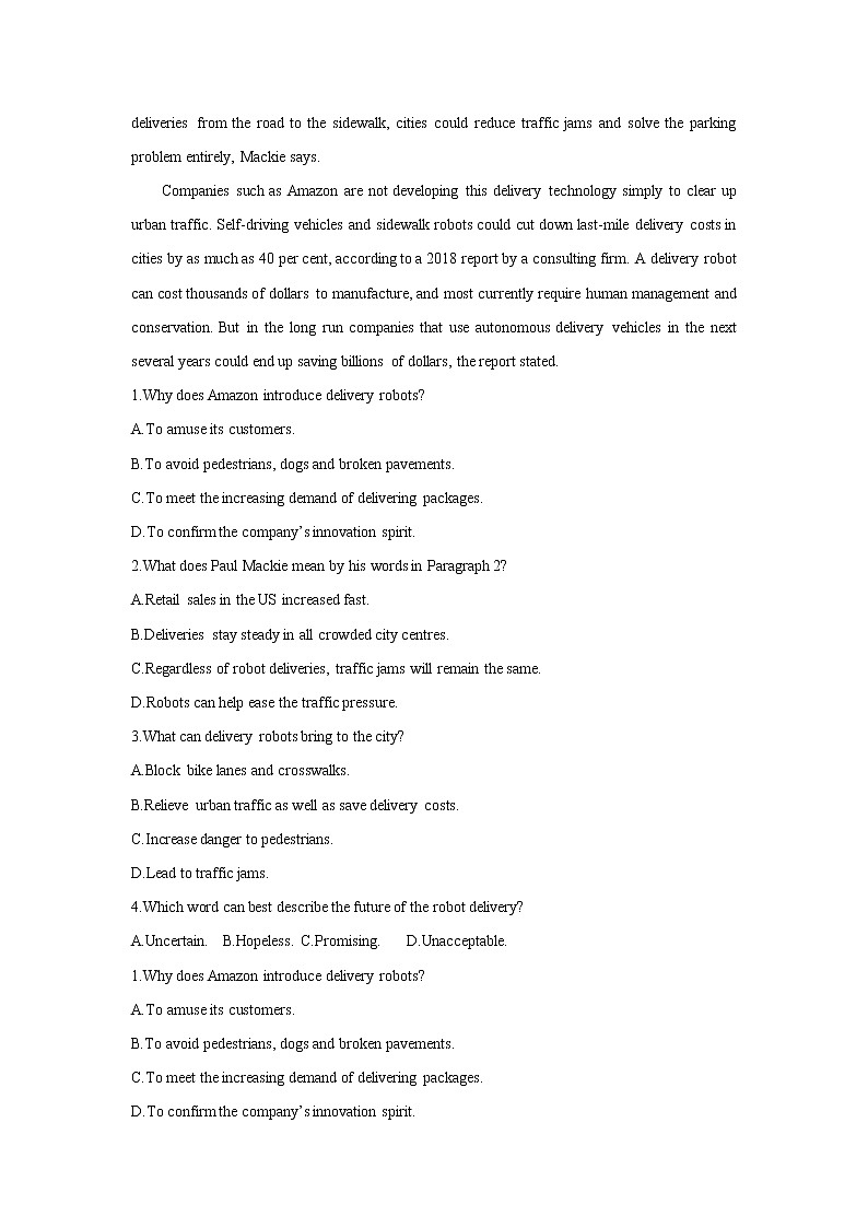 2020-2021学年新人教版高中英语选择性必修1:Unit 2 Looking into the future Reading for writing-Using language 2 练习(学生版)03