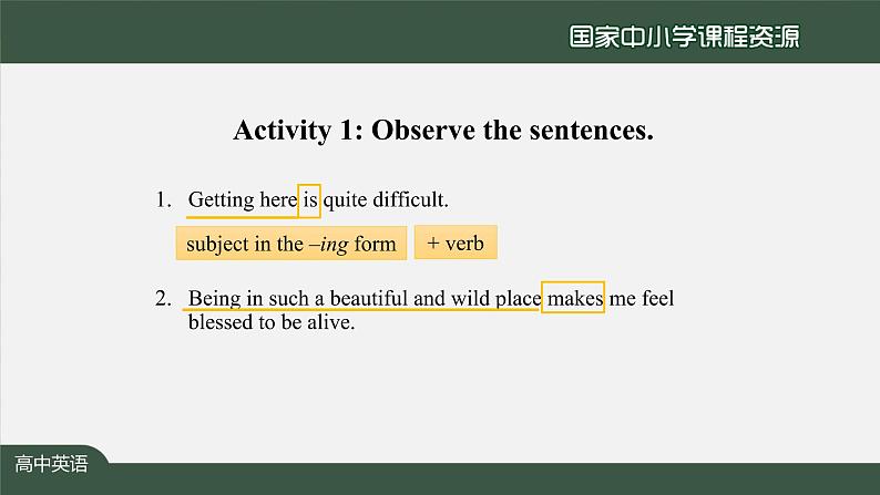 人教版(2019) 高二英语 选择性必修1 Unit3 Fascinating Parks Discover Useful Structures-课件03