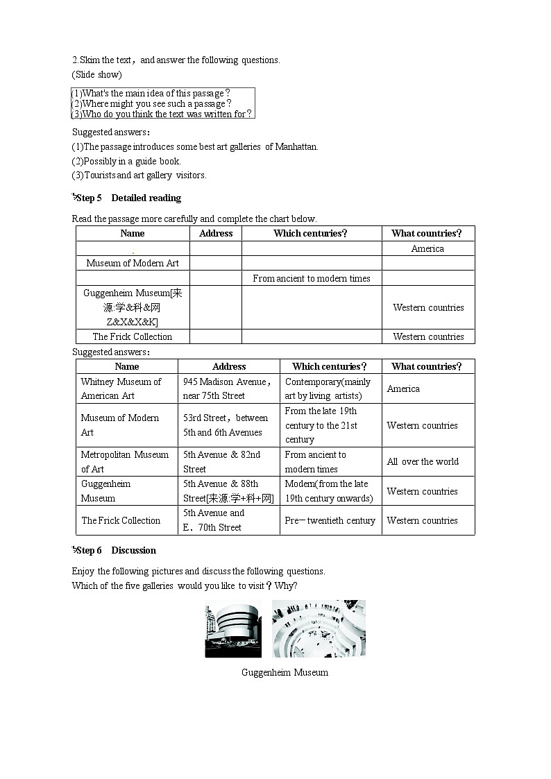 Unit 1 Art Period 5 Reading and Writing 优秀教案(人教版选修6)03