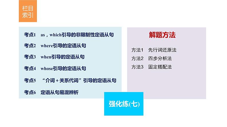 2021年高考英语二轮复习课件:专题一 语法知识 第七讲02