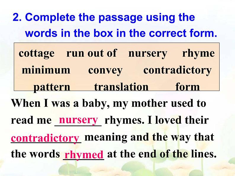 高二英语人教版选修6课件:Unit 2 Learning about language06