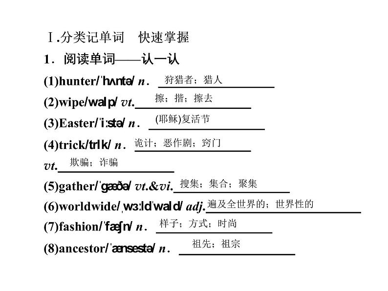 2021版高考英语(课标通用)大一轮复习课件:必修三 Unit 1 Festivals around the world03