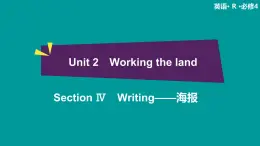 高中 英语 人教版 (新课标) 必修3&4  必修4 Unit 2 Section Ⅳ　Writing——海报 课件