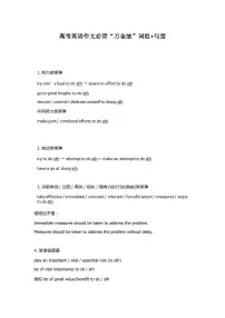 高考英语作文必背“万金油”词组+句型