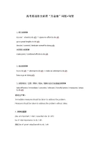 高考英语作文必背“万金油”词组+句型