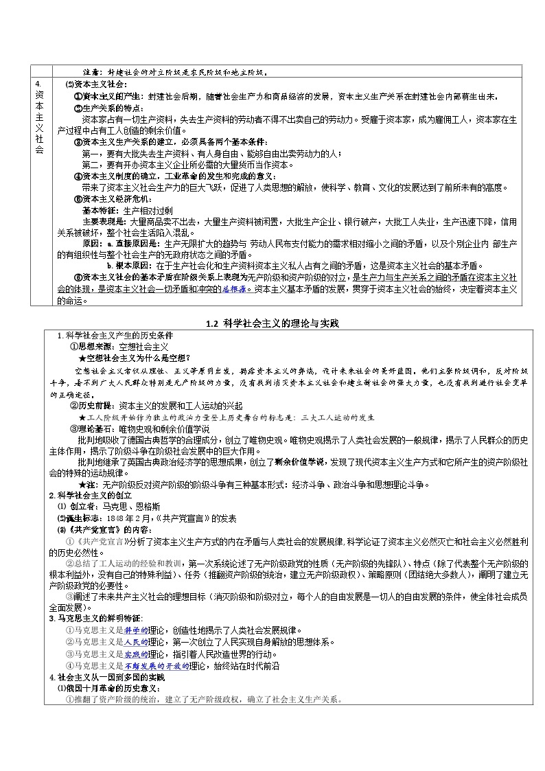 第一课  社会主义从空想到科学、从理论到实践的发展——【期末复习】高中政治章节知识点梳理（统编版必修一）02