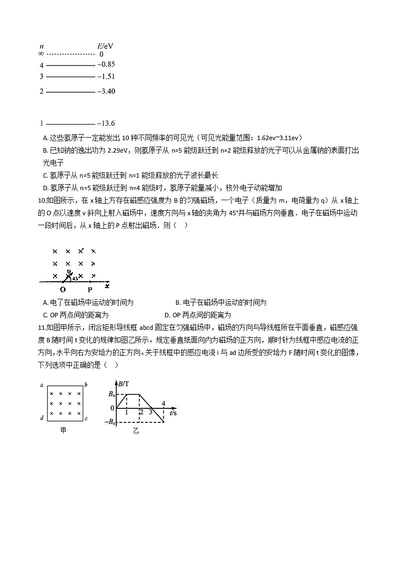 2020-2021學(xué)年廣西岑溪市高二下學(xué)期期中考試物理試題 解析版第3頁