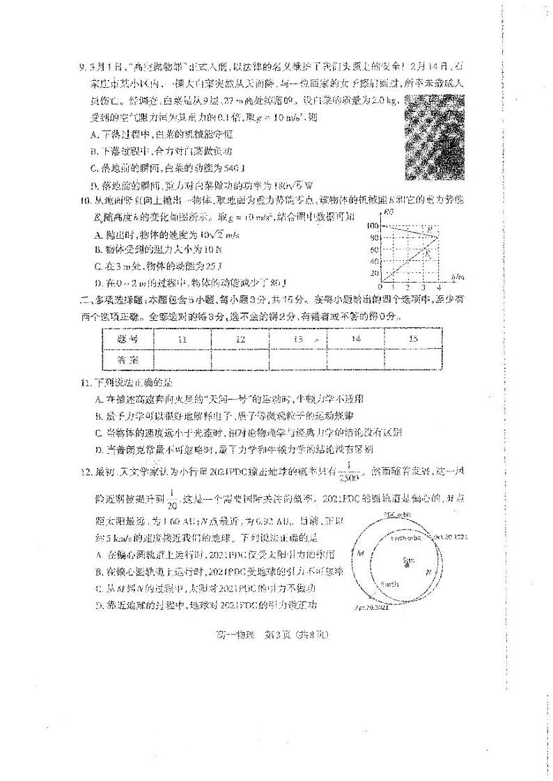 2020-2021学年山西省太原市高一下学期期末考试物理试题 PDF版03