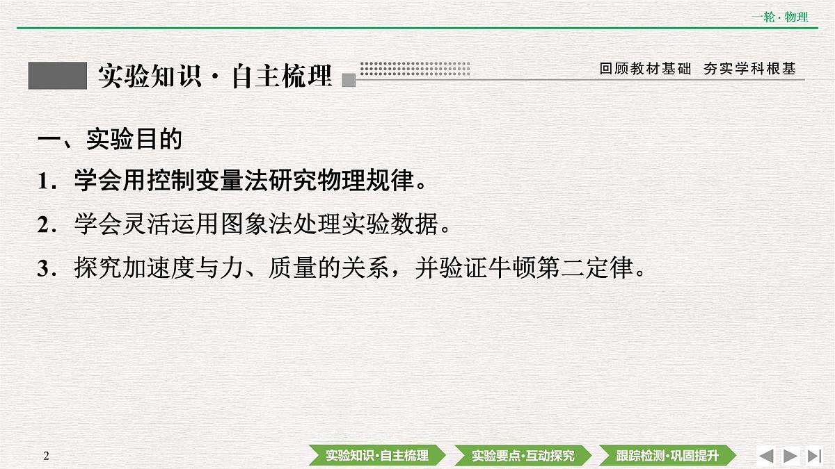 2022届新高考一轮复习人教版 第三章 实验四 探究加速度与物体受力、物体质量的关系 课件(74张)第2页