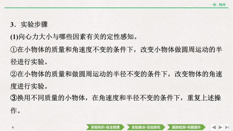 2022届新高考一轮复习人教版 第四章  实验六　 探究向心力大小与半径、角速度、质量的关系 课件（46张）06