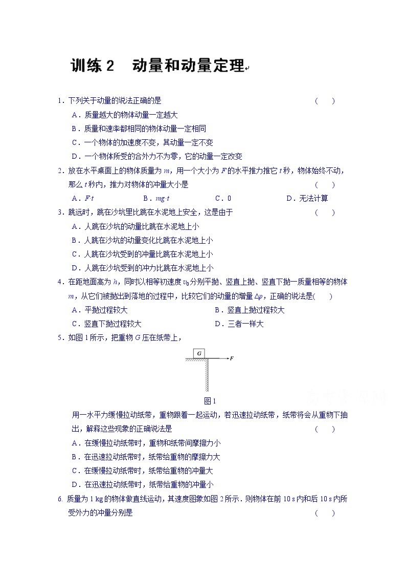 高中物理选修3-5“同课异构”教学习题：第十六章 训练201