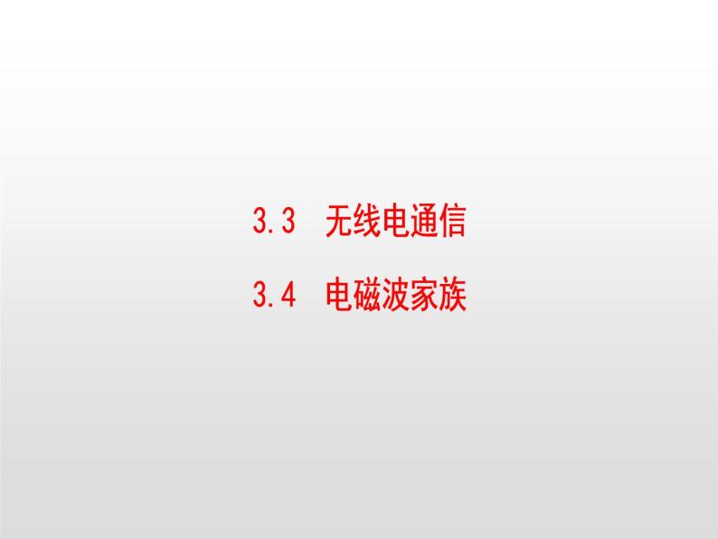 2021-2022学年高中物理沪科版选修3-4 3.3无线电通信3.4电磁波家族 课件（37张）01