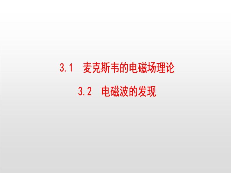 2021-2022学年高中物理沪科版选修3-4 3.1麦克斯韦的电磁场理论3.2电磁波的发现 课件（45张）01