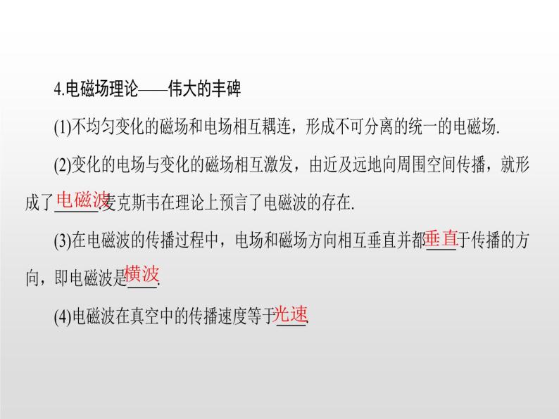 2021-2022学年高中物理沪科版选修3-4 3.1麦克斯韦的电磁场理论3.2电磁波的发现 课件（45张）04