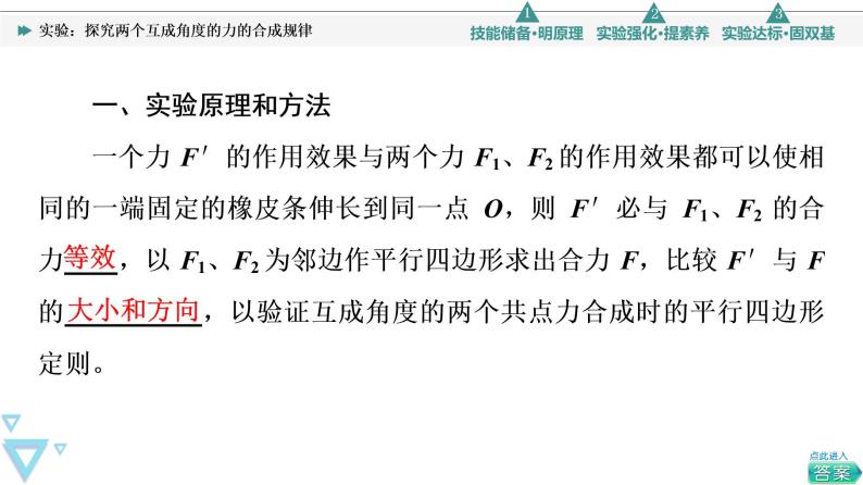 第4章 实验：探究两个互成角度的力的合成规律—2021-2022学年新教材鲁科版（2019）高中物理必修第一册课件04