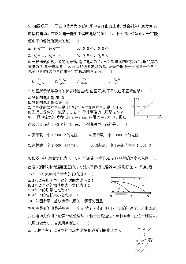 2020-2021学年内蒙古杭锦后旗奋斗中学高二上学期期中考试物理试题(Word版)第2页