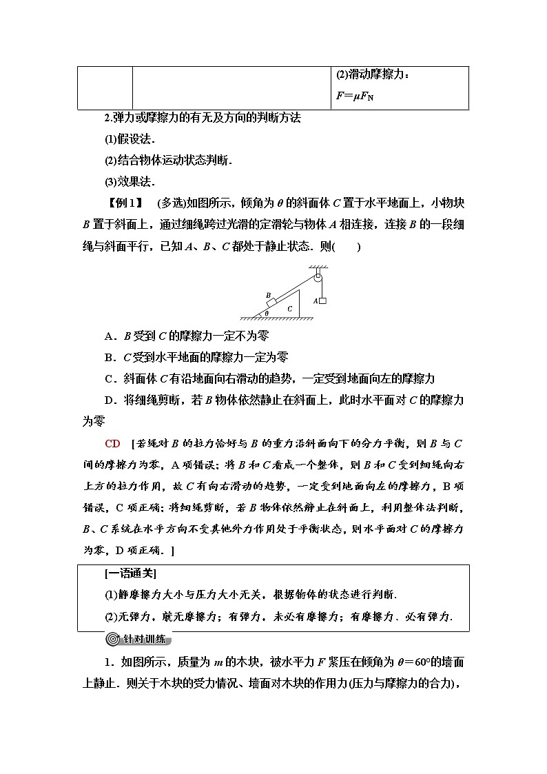 第3章 章末复习课--2021年人教版(新课标)高中物理必修1配套学案03